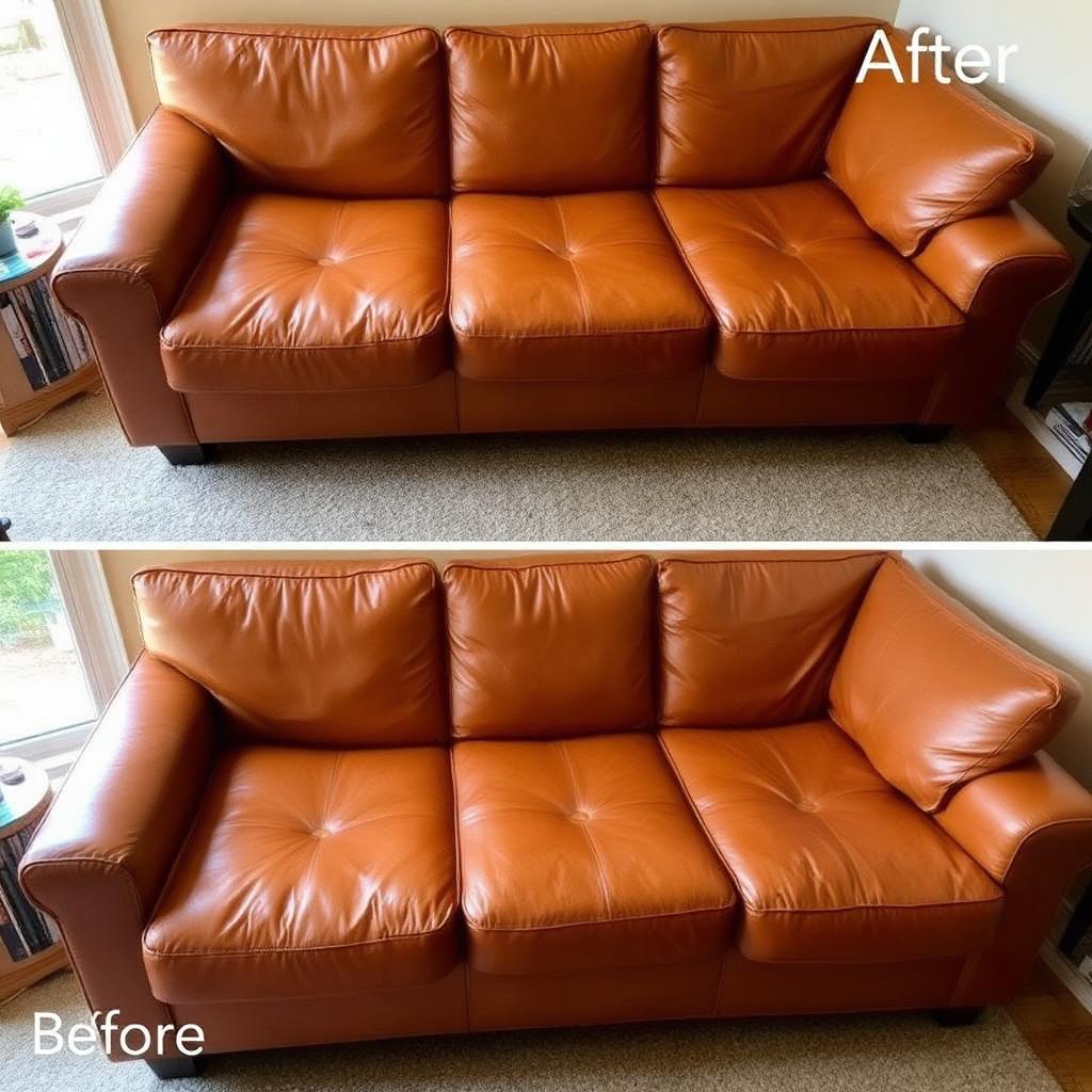 Tan Couch Colour Revival — after Leathertech restoration