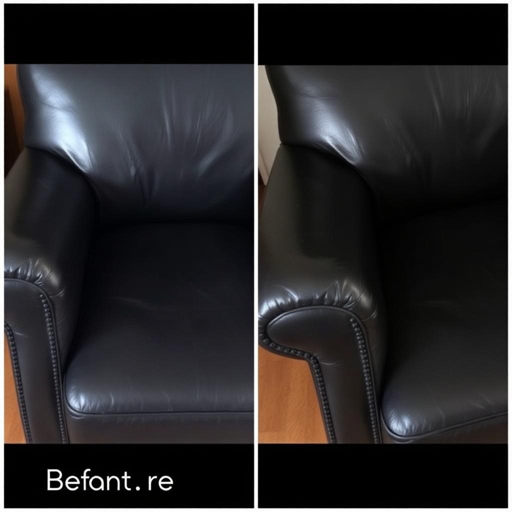 Black Armchair Recolour — after Leathertech restoration